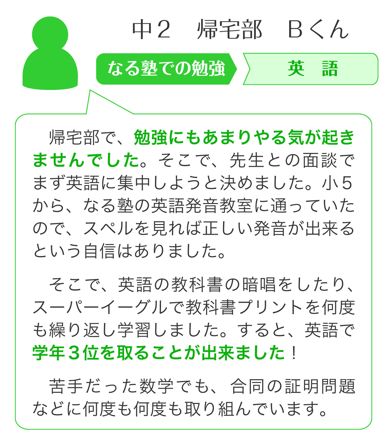 中２のＢくんの場合