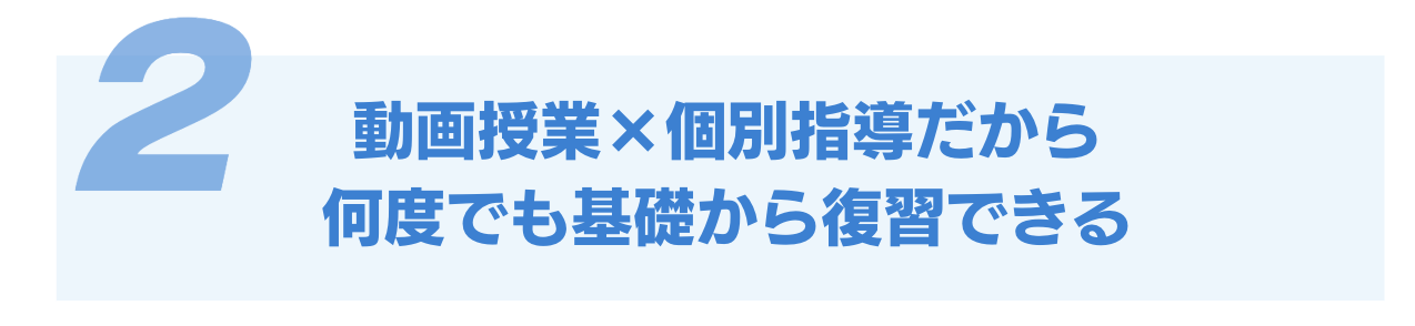 理由2:動画授業×個別指導